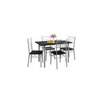 Ensemble tables et chaises  ; paul ;  ; noir 5 pi�ces ;