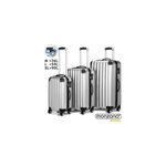 Ensemble valise rigide argent - 3 x bagage serrure - malle voyage vacances