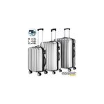Ensemble valise rigide argent - 3 x bagage serrure roulettes - voyage vacances