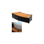 Escalier noir pour piscine en polyrotin marche pied