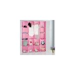 �tag�re armoire plastique rose transparent 20 casiers 1000l penderie rangement