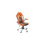 Fauteuil chaise de bureau gris orange sport - si�ge rembourr� pu ergonomique
