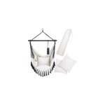 Fauteuil suspendu cr�me 170x100x150cm avec coussin