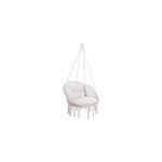 Fauteuil suspendu crme 80x60x140cm avec coussins