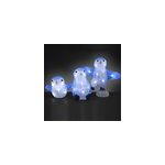 Figurines lumineuses led acrylique no�l famille pingouin