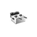 Friteuse double 2x2000 w 2x3 litres en acier inoxydable