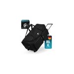 Grand sac de voyage noir trolley 85l avec roulettes