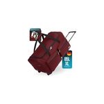 Grand sac de voyage rouge 85l avec roulettes avec cadenas