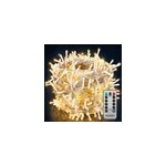 Guirlande lumineuse blanc chaud 60m cable transparent