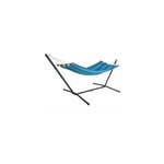 Hamac bleu � rayures 200x80cm avec cadre en m�tal