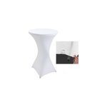 Housse blanche pour table haute ronde 80x120cm - table de bar habillage housse