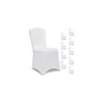 Housse de chaise, lot de 10, blanc