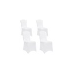 Housse de chaise, lot de 4, blanc