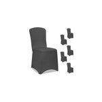Housse de chaise, lot de 6, anthracite oeko - tex ; Housse de chaise, lot de 6, anthracite oeko - tex ;