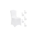 Housse de chaise, lot de 6, blanc oeko - tex ;