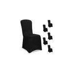 Housse de chaise, lot de 6, noir oeko - tex ; Housse de chaise, lot de 6, noir oeko - tex ;