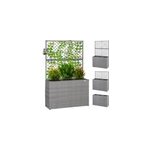 Jardini�re en polyrotin gris avec treillis