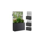 Jardinire en polyrotin noir avec treillis