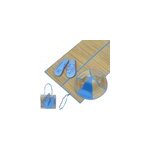 Kit de plage 4 pi�ces jaune - tapis de plage - chapeau - tongs - vacance soleil