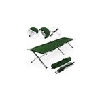 Lit de camp pliable 190 x 65 cm - vert avec sac de transport couchage 150kg max