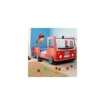 Lit enfant camion pompier 200x90cm rouge avec sommier