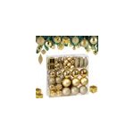 Lot de 103 boules et d�coration de no�l dor�