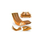 Lot de 2 chaise longue � bascule java pliable en bois certifi� fsc ;