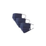 Lot de 3 masques 100% coton bleu / points