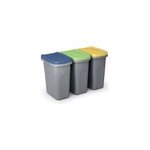 Lot de 3 poubelles en plastique 25l