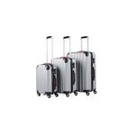 Lot de 3 valises renforc�es argent 34l, 68l, 89l