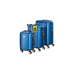 Lot de 3 valises rigides bleues taille m / l / xl 40l / 80l / 105l