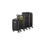 Lot de 3 valises rigides noires taille m / l / xl 40l / 80l / 105l