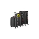 Lot de 3 valises rigides renforc�es noires set de voyage