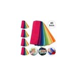 Lot de 40 chiffons 30x30cm en microfibre 8 couleurs