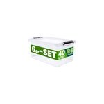 Lot de 6 botes de rangement transparent 58x39x26cm 40l empilable