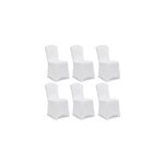 Lot de 6 housses de chaise blanches 80 - 110 cm