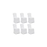Lot de 6 housses de chaise blanches 80 - 110 cm