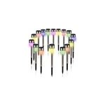 Lot de 8 lampes solaires multicolore en acier inoxydable