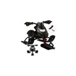 Luge de course noire avec volant et freins