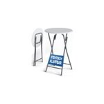 Mange - debout blanc Ø60cm pliable en mdf aspect de bois Mange - debout blanc Ø60cm pliable en mdf aspect de bois