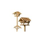 Mangeoire perchoir pour oiseaux - abri cabane en bambou sur pied - 103x50cm