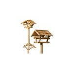 Mangeoire perchoir pour oiseaux - abri cabane en bambou sur pied - 103x50cm