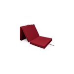 Matelas pliant rouge fonc� 190x70x10cm pliable en 3 matelas lit 100% polyester