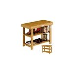 Meuble � chassures et banc 70cm 2en1 en bois d'acacia dur