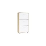 Meuble  chaussures  3 abattants - chne / blanc