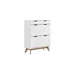 Meuble � chaussures borneo blanc et naturel 101x80x33cm