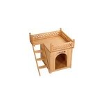 Niche villa en bois avec terrasse brun 66x53x64cm