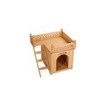 Niche villa en bois avec terrasse brun 66x53x64cm Niche villa en bois avec terrasse brun 66x53x64cm