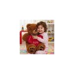 Nounours l 50cm brun avec coussin en forme de c ur 26cm