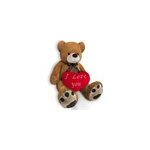 Nounours xl 100cm brun clair avec coussin en c ur 32cm